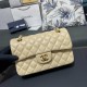 CHANEL SMALL CLASSIC FLAP HANDBAG Lambskin & Gold-Tone Metal Yellow A01113