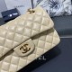 CHANEL SMALL CLASSIC FLAP HANDBAG Lambskin & Gold-Tone Metal Yellow A01113