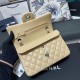 CHANEL SMALL CLASSIC FLAP HANDBAG Lambskin & Silver-Tone Metal Yellow A01113