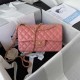 CHANEL SMALL CLASSIC FLAP HANDBAG Lambskin & Gold-Tone Metal Pink A01113