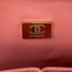 CHANEL SMALL CLASSIC FLAP HANDBAG Lambskin & Gold-Tone Metal Pink A01113