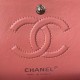 CHANEL SMALL CLASSIC FLAP HANDBAG Lambskin & Silver-Tone Metal Pink A01113