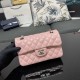 CHANEL SMALL CLASSIC FLAP HANDBAG Lambskin & Silver-Tone Metal Pink A01113