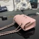 CHANEL SMALL CLASSIC FLAP HANDBAG Lambskin & Silver-Tone Metal Pink A01113