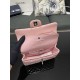 CHANEL SMALL CLASSIC FLAP HANDBAG Lambskin & Silver-Tone Metal Pink A01113