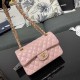 CHANEL SMALL CLASSIC FLAP HANDBAG Lambskin & Gold-Tone Metal Pink A01113