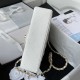 CHANEL SMALL CLASSIC FLAP HANDBAG Lambskin & Gold-Tone Metal White A01113