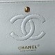 CHANEL SMALL CLASSIC FLAP HANDBAG Lambskin & Gold-Tone Metal White A01113