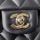 CHANEL SMALL CLASSIC FLAP HANDBAG Lambskin & Silver-Tone Metal Black A01113