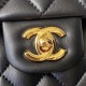 CHANEL SMALL CLASSIC FLAP HANDBAG Lambskin & Gold-Tone Metal Black A01113