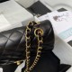 CHANEL SMALL CLASSIC FLAP HANDBAG Lambskin & Gold-Tone Metal Black A01113