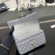 CHANEL SMALL CLASSIC FLAP HANDBAG Lambskin & Gold-Tone Metal Grey A01113