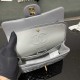 CHANEL SMALL CLASSIC FLAP HANDBAG Lambskin & Gold-Tone Metal Grey A01113