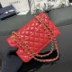 CHANEL SMALL CLASSIC FLAP HANDBAG Lambskin & Gold-Tone Metal Red A01113