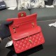 CHANEL SMALL CLASSIC FLAP HANDBAG Lambskin & Gold-Tone Metal Red A01113