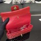 CHANEL SMALL CLASSIC FLAP HANDBAG Lambskin & Gold-Tone Metal Red A01113