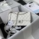 CHANEL SMALL CLASSIC FLAP HANDBAG Grained Calfskin & Silver-Tone Metal White A01113