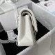 CHANEL SMALL CLASSIC FLAP HANDBAG Grained Calfskin & Silver-Tone Metal White A01113