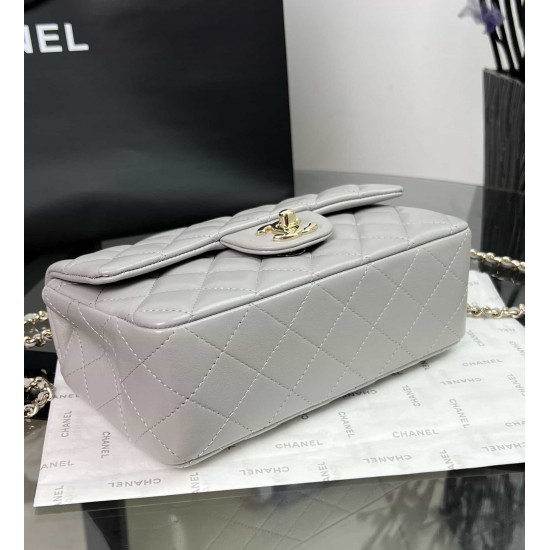 CHANEL MINI FLAP BAG WITH TOP HANDLE  AS2431 Grey