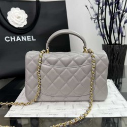 CHANEL MINI FLAP BAG WITH TOP HANDLE  AS2431 Grey