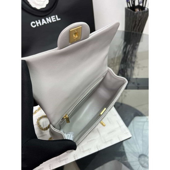 CHANEL MINI FLAP BAG WITH TOP HANDLE  AS2431 Grey