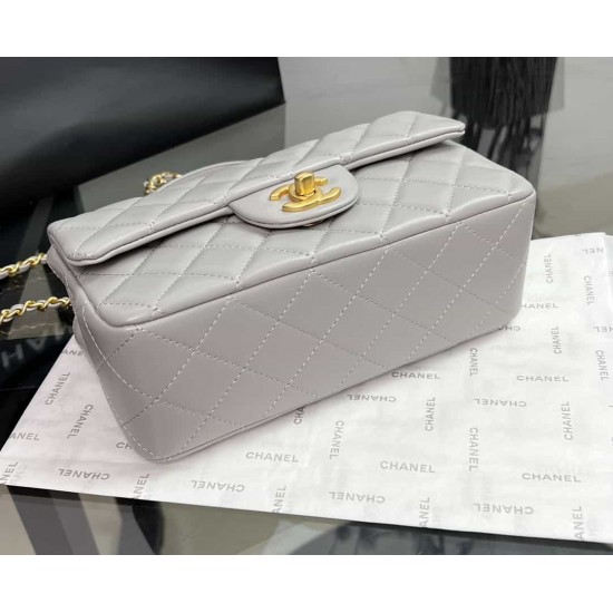 CHANEL MINI FLAP BAG WITH TOP HANDLE  AS2431 Grey