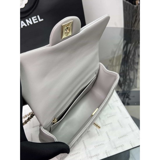 CHANEL MINI FLAP BAG WITH TOP HANDLE  AS2431 Grey