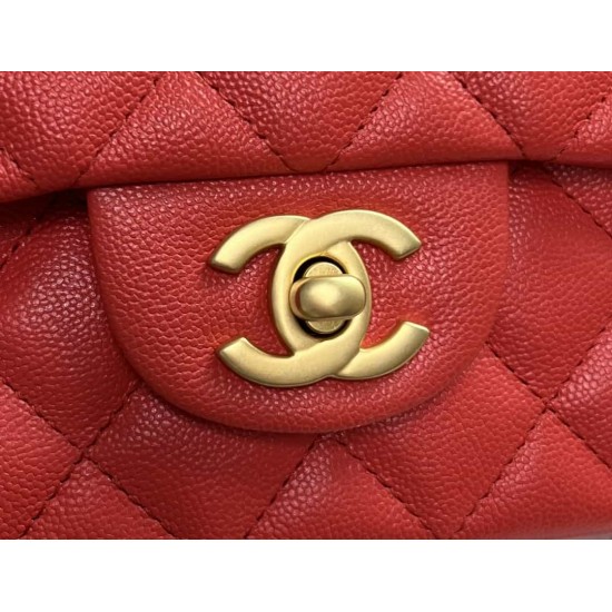 CHANEL MINI FLAP BAG WITH TOP HANDLE  AS2431 Red