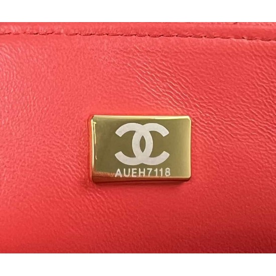 CHANEL MINI FLAP BAG WITH TOP HANDLE  AS2431 Red