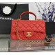 CHANEL MINI FLAP BAG WITH TOP HANDLE  AS2431 Red