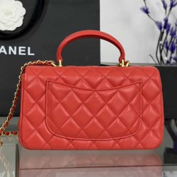 CHANEL MINI FLAP BAG WITH TOP HANDLE  AS2431 Red