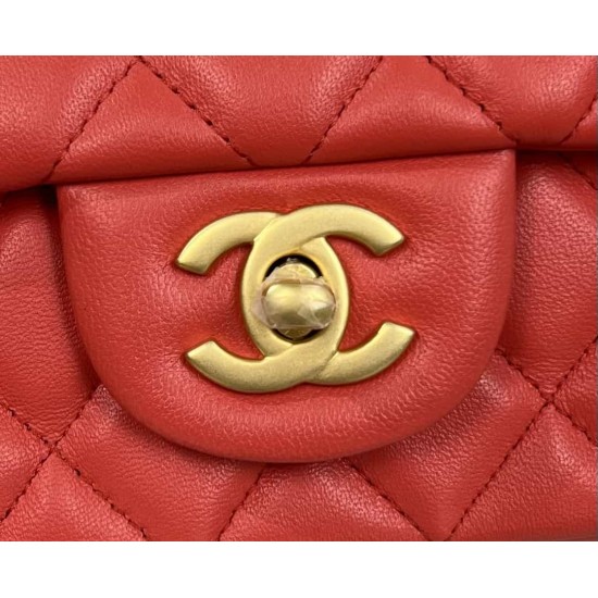 CHANEL MINI FLAP BAG WITH TOP HANDLE  AS2431 Red