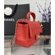 CHANEL MINI FLAP BAG WITH TOP HANDLE  AS2431 Red