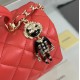 CHANEL MINI FLAP BAG WITH TOP HANDLE  AS2431 Red