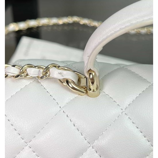 CHANEL MINI FLAP BAG WITH TOP HANDLE  AS2431 White