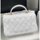 CHANEL MINI FLAP BAG WITH TOP HANDLE  AS2431 White