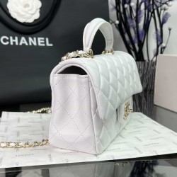 CHANEL MINI FLAP BAG WITH TOP HANDLE  AS2431 White