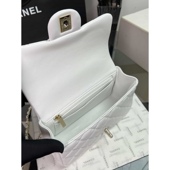 CHANEL MINI FLAP BAG WITH TOP HANDLE  AS2431 White