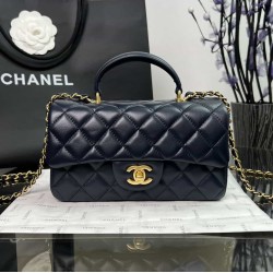 CHANEL MINI FLAP BAG WITH TOP HANDLE  AS2431 Blue