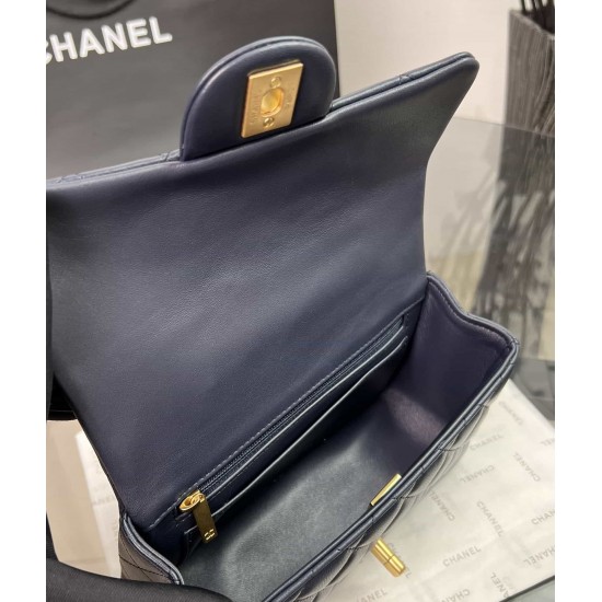 CHANEL MINI FLAP BAG WITH TOP HANDLE  AS2431 Blue