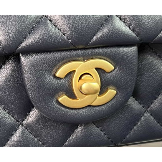 CHANEL MINI FLAP BAG WITH TOP HANDLE  AS2431 Blue