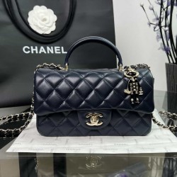 CHANEL MINI FLAP BAG WITH TOP HANDLE  AS2431 Blue