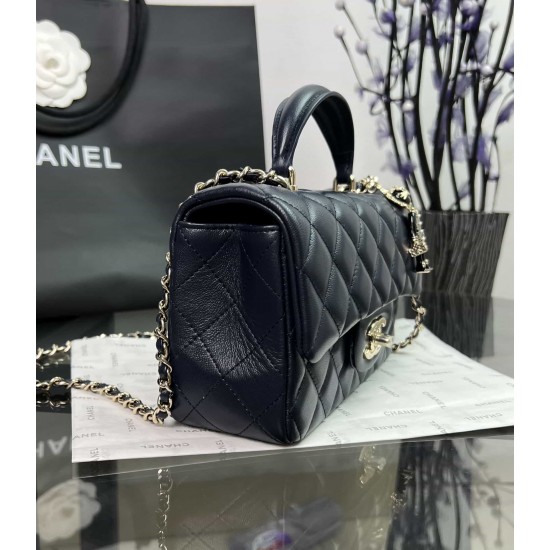 CHANEL MINI FLAP BAG WITH TOP HANDLE  AS2431 Blue