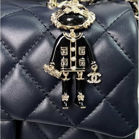 CHANEL MINI FLAP BAG WITH TOP HANDLE  AS2431 Blue