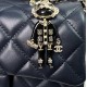 CHANEL MINI FLAP BAG WITH TOP HANDLE  AS2431 Blue