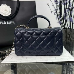 CHANEL MINI FLAP BAG WITH TOP HANDLE  AS2431 Blue