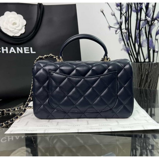 CHANEL MINI FLAP BAG WITH TOP HANDLE  AS2431 Blue