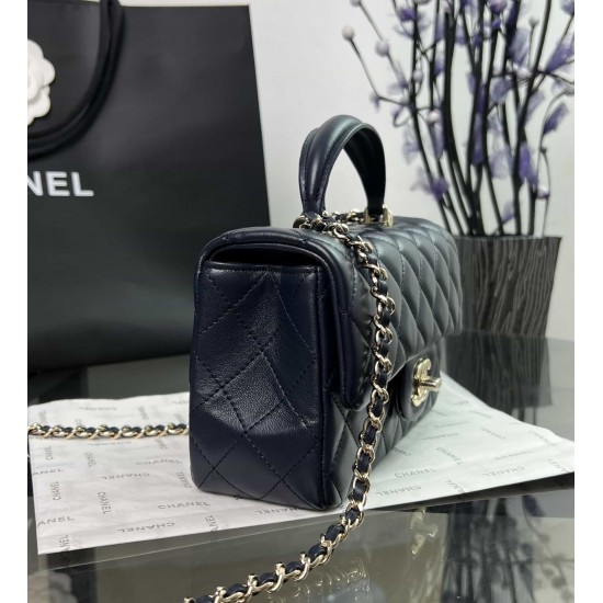 CHANEL MINI FLAP BAG WITH TOP HANDLE  AS2431 Blue