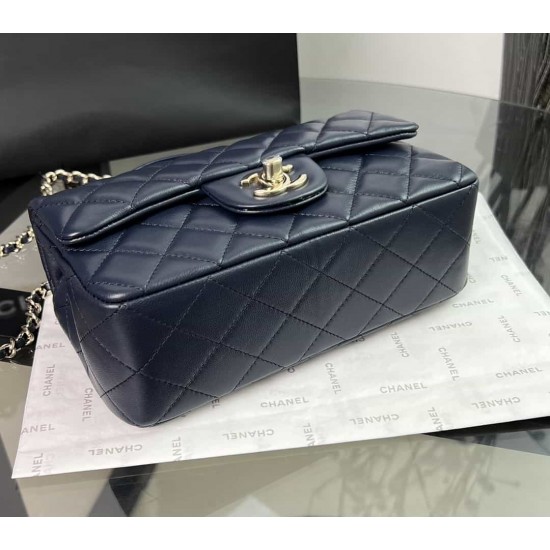 CHANEL MINI FLAP BAG WITH TOP HANDLE  AS2431 Blue