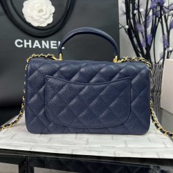 CHANEL MINI FLAP BAG WITH TOP HANDLE  AS2431 Blue